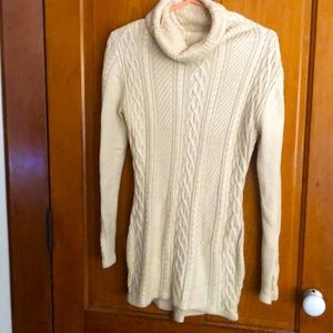 Cable knit turtle neck dress